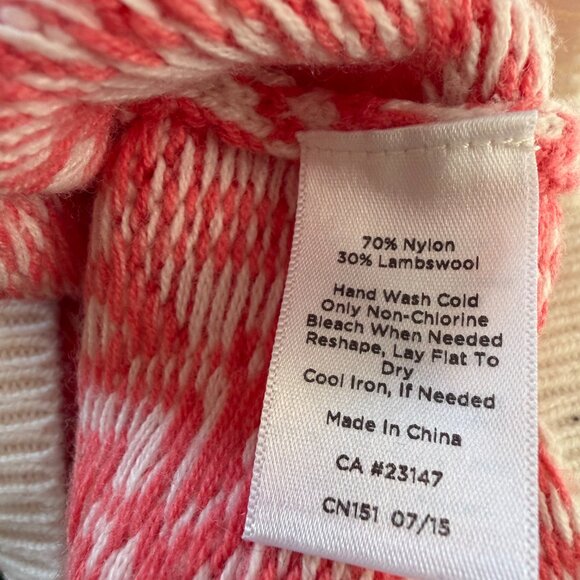 Talbots Petite Small Pink & Gray Fair Isle Crew Neck Pullover Sweater - Picture 3 of 6